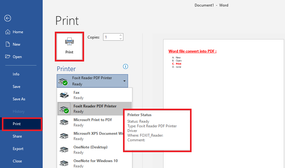 how to convert word file into pdf